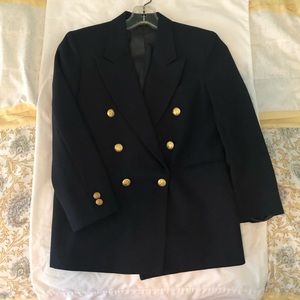 Nordstrom double-breasted fashion blazer navy